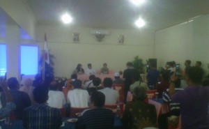 Herman Deru menggelar konfrensi pers di Hotel Graha Sriwijaya, Minggu (8/9/2013)