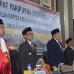 Bupati dan wakil saat menghadiri rapat intimewa dprd Banyuasin