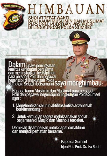 Himbauan Kapolda Sumsel