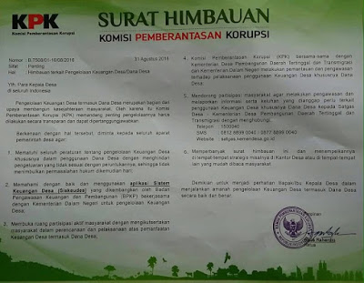 surat-kpk-untuk-kepada-desa-tentang-dana-desa